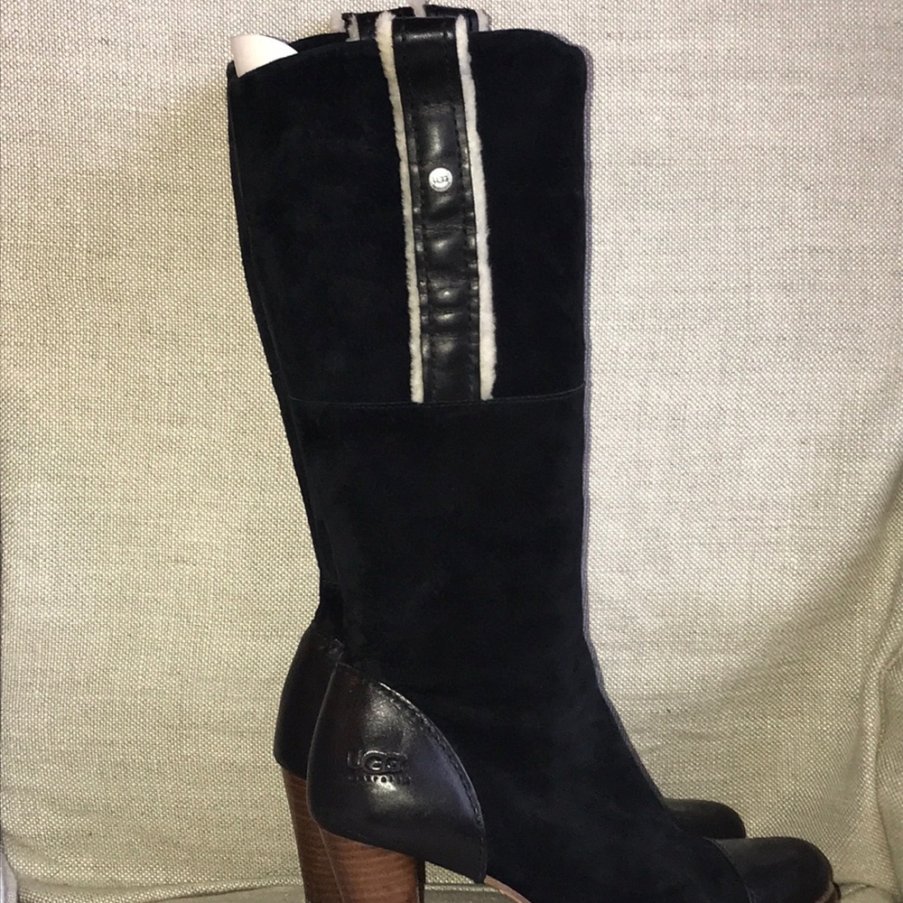 Ugg suede tall dressy boot with 2 1/2 inch heel